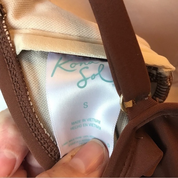 Kona Sol 1-Piece Swimsuit - Brown - NWT - S - Picture 8 of 10